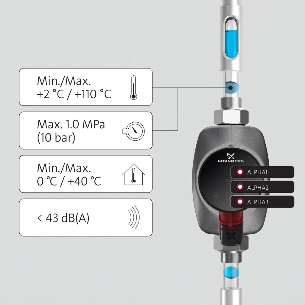 Cirkuliacinis siurblys ALPHA2 25-60 130 mm GRUNDFOS 2