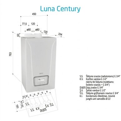 Baxi Luna Century +1.35 dujinis kondensacinis katilas 2