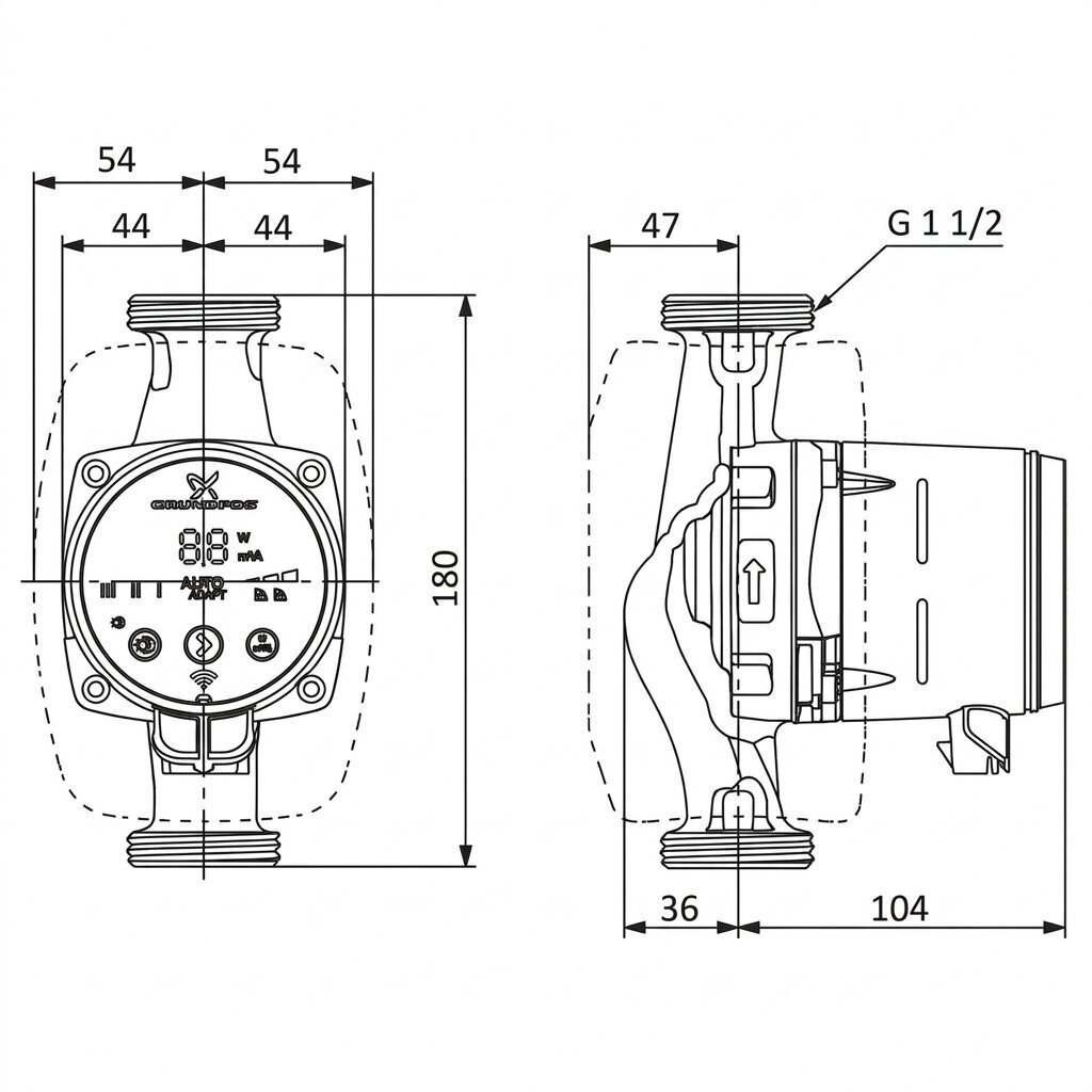 Cirkuliacinis siurblys ALPHA2 25-80 180 mm GRUNDFOS 3 Cirkuliacinis siurblys ALPHA2 25-80 180 mm GRUNDFOS 3