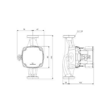 Cirkuliacinis siurblys ALPHA1 25-60 180 mm GRUNDFOS 3