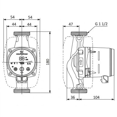 Cirkuliacinis siurblys ALPHA2 25-80 180 mm GRUNDFOS 3