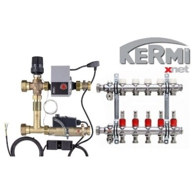 Kermi X-net 5 žiedų reguliuojamas kolektorius su debitomačiais 1 Kermi X-net 5 žiedų reguliuojamas kolektorius su debitomačiais 1