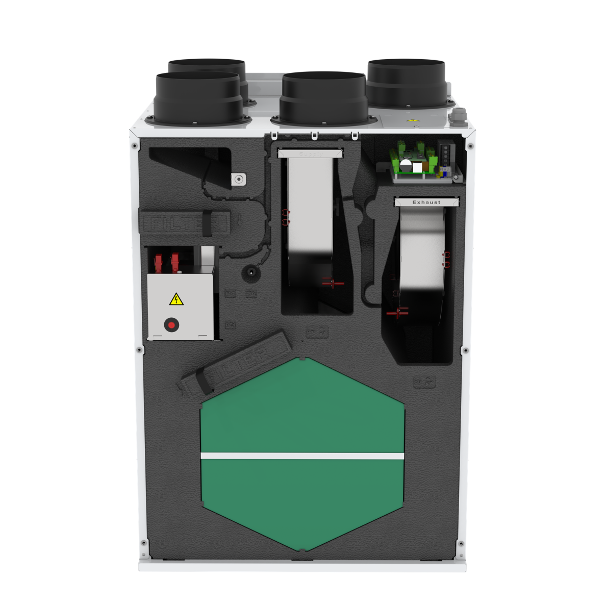 Rekuperatorius plokštelinis entalpinis Smarty 3X V 1.1 E vertikalus 6 Rekuperatorius plokštelinis entalpinis Smarty 3X V 1.1 E vertikalus 6