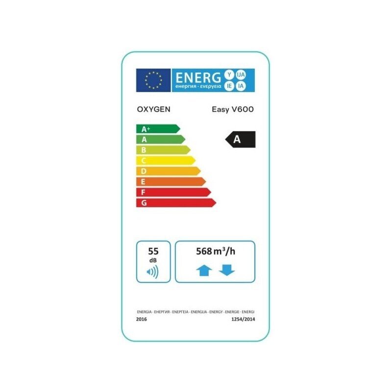 Rekuperatorius Easy V600 sieninis dešininis su integruotu CO2 davikliu OXYGEN 6 Rekuperatorius Easy V600 sieninis dešininis su integruotu CO2 davikliu OXYGEN 6