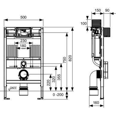 TECE potinkinis sužemintas unitazo modulis, h-820 mm 1 TECE potinkinis sužemintas unitazo modulis, h-820 mm 1